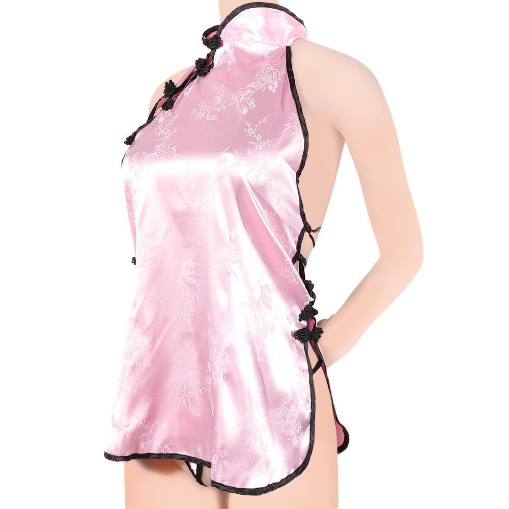 OCEANMAP Đầm Ngủ Không Tay Hở Lưng Thêu Hoa Quyến Rũ Cho Nữ