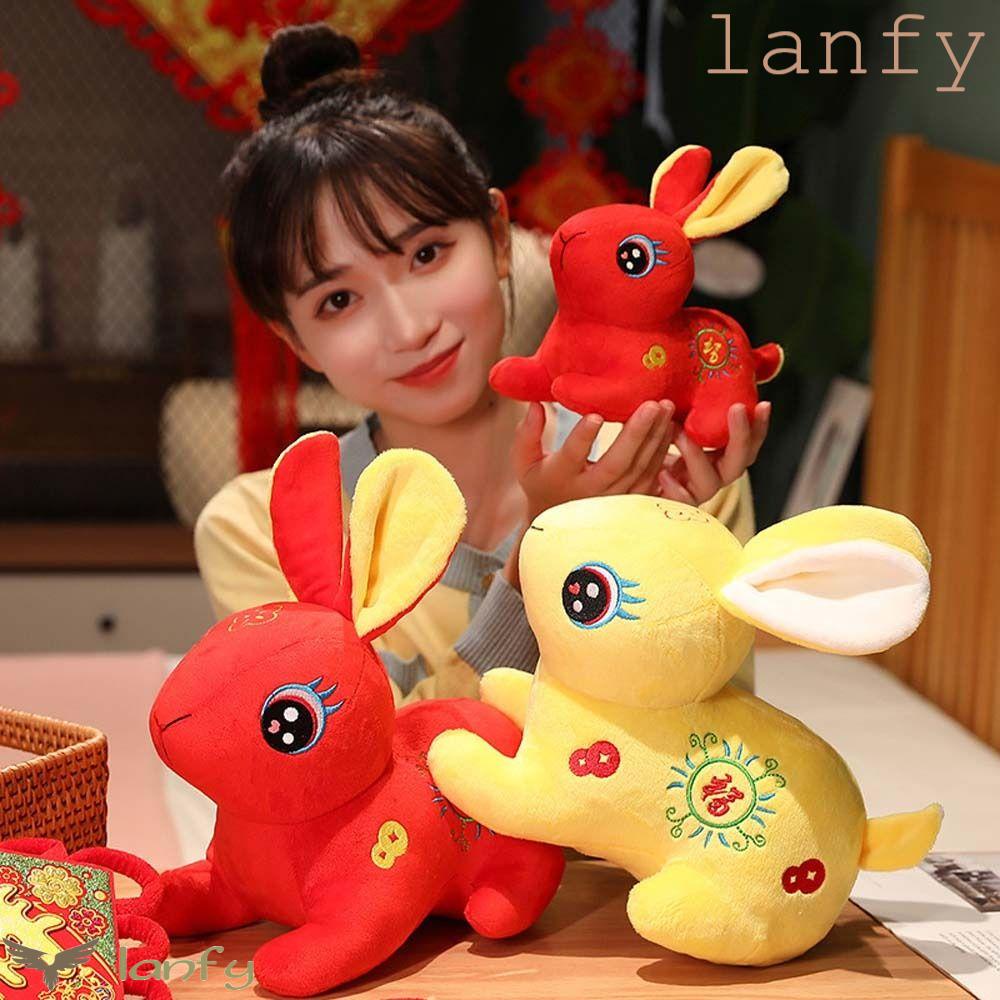 LANFY Thỏ Nhồi Bông Phong Cách Trung Hoa Mừng Năm Mới