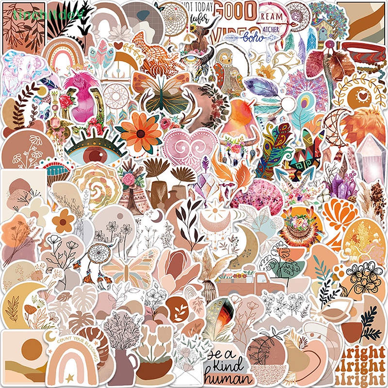 Bộ 100 Miếng Dán Graffiti Phong Cách Boho Trang Trí Xe Hơi / Xe Máy / Laptop