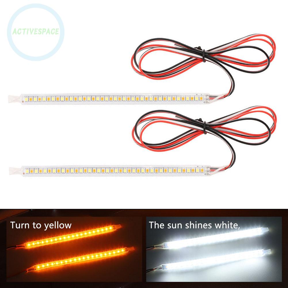 ⚡READYSTOCK⚡Quality White + Yellow LED Flowing TurnSignal Lamp Car Rearview Mirror Indicator