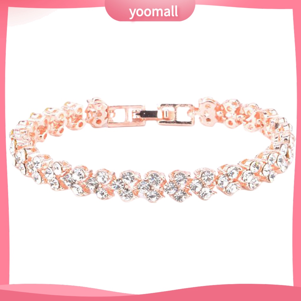 [YM] Vòng Tay Đính Đá Zircon Thanh Lịch Mặc Hàng Ngày Cho Nữ