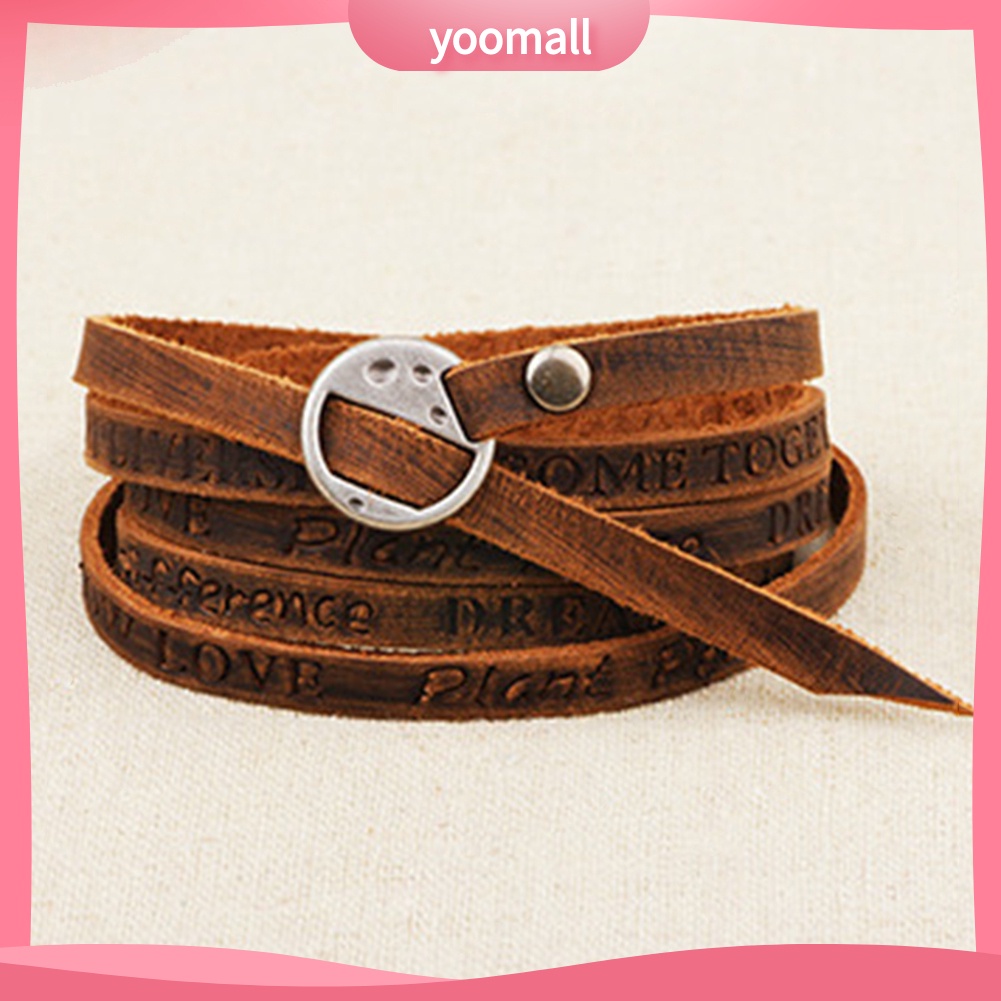 Vòng Tay Giả Da Nhiều Lớp Phong Cách Vintage Cho Nam Nữ