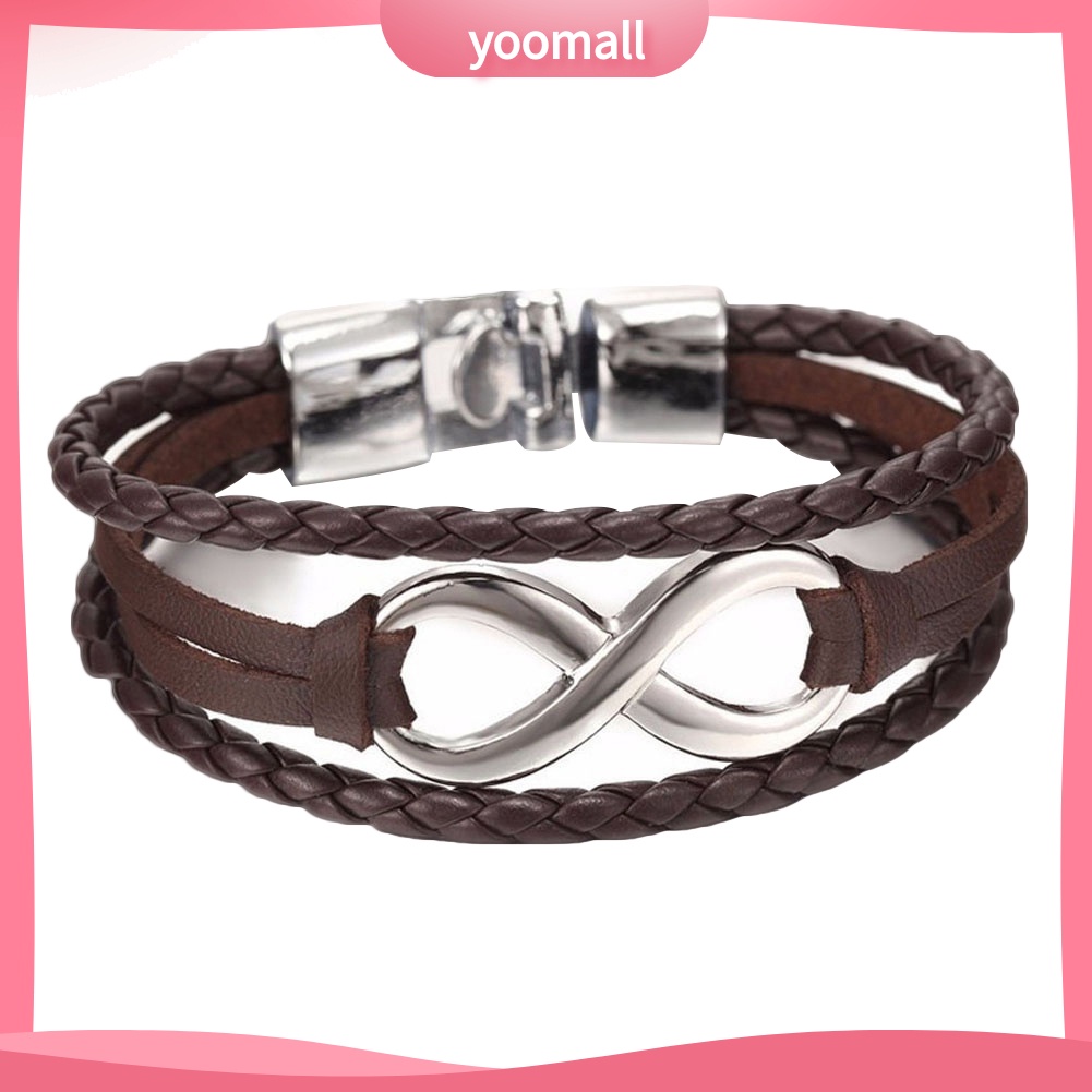 Vòng Tay Dây Da Bện Thời Trang Cho Nữ