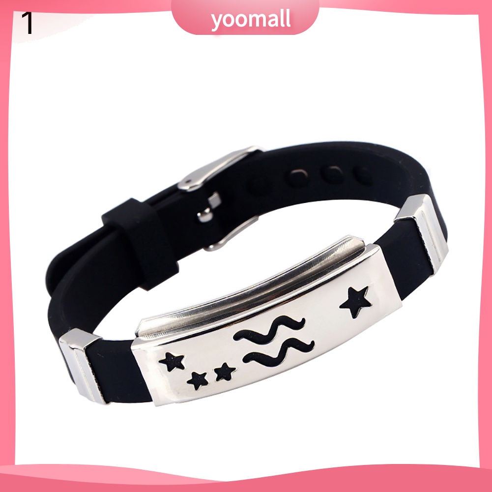 Vòng Tay Silicone Khóa Kim Loại Không Gỉ Cho Nam