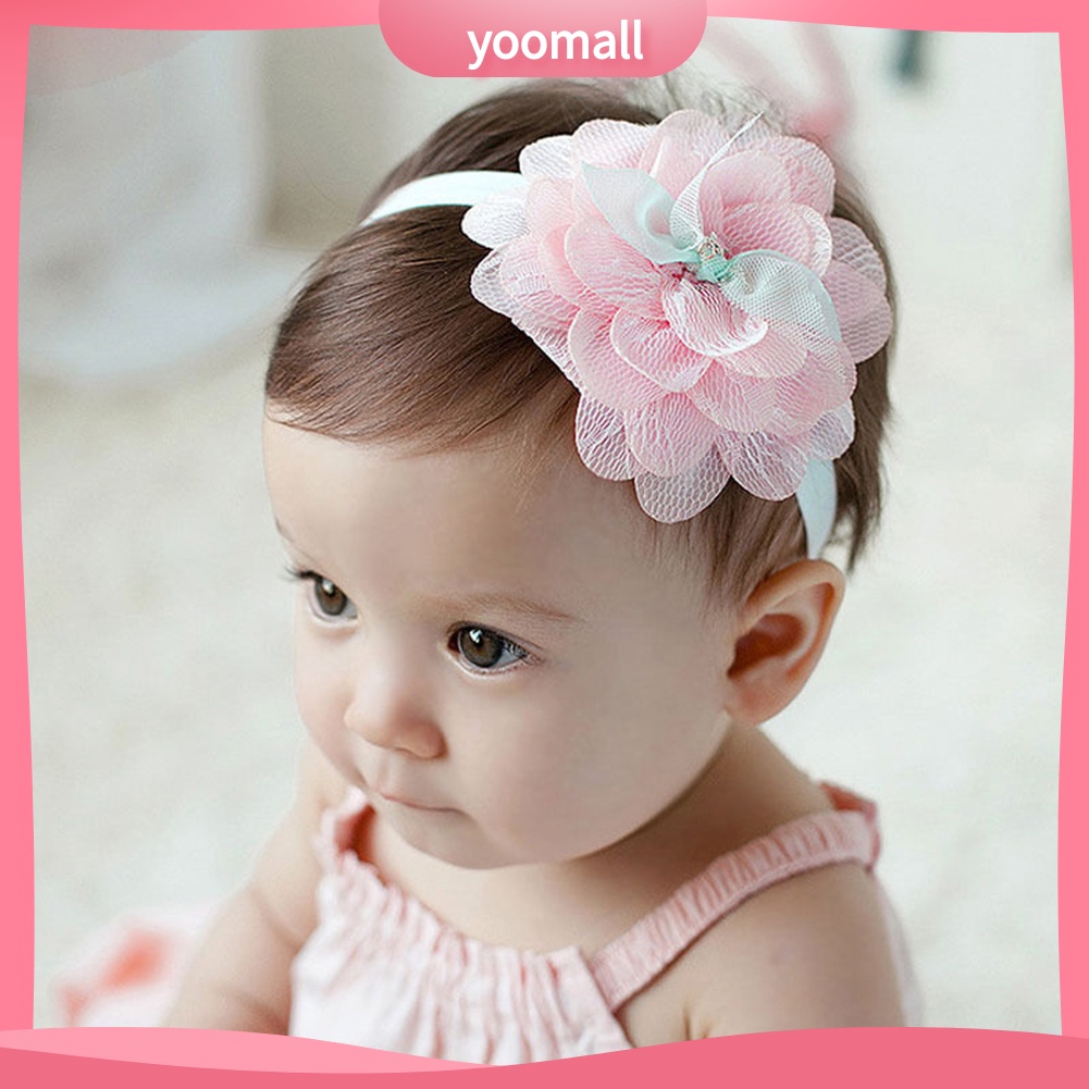 Băng Đô Ren Hoa Co Giãn Xinh Xắn Cho Bé Gái