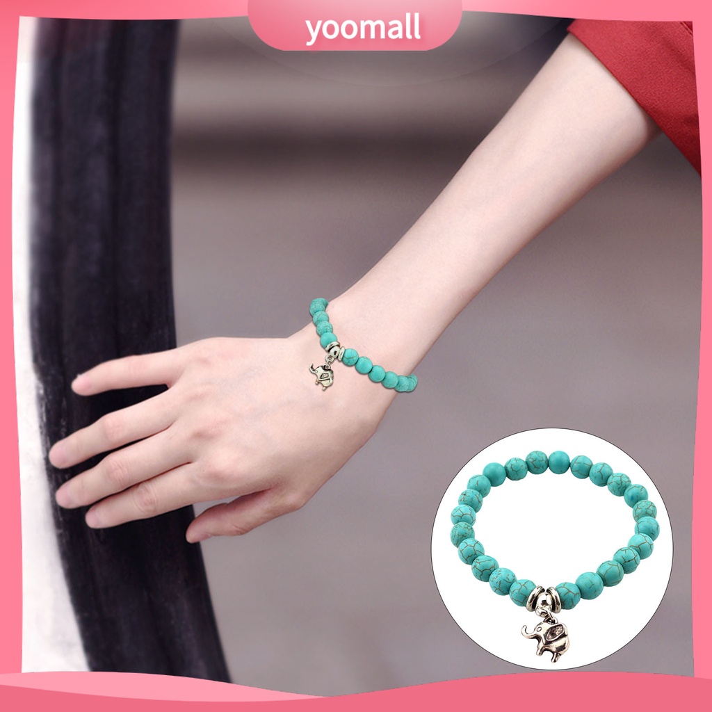 [YM] Vòng Tay Chuỗi Hạt Ngọc Lam Giả Hình Cú Mèo Trang Sức Lâu Trôi Làm Quà Tặng Cho Bạn