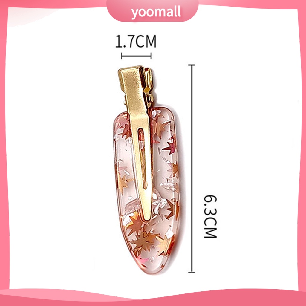 1 Cặp Kẹp Tóc Hình Chiếc Lá Bằng Kim Loại Gọn Nhẹ Không Lông Xù Cho Cuộc Sống Hàng Ngày