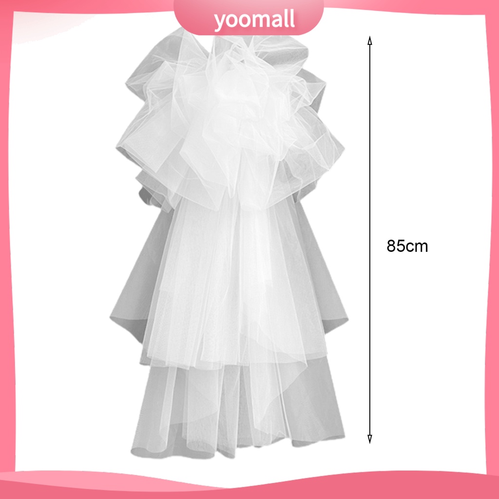 [YM] Mạng Che Mặt Cô Dâu Hai Lớp Lưới Màu Trắng Phong Cách Hàn Quốc Tinh Tế Dùng Làm Đạo Cụ Chụp