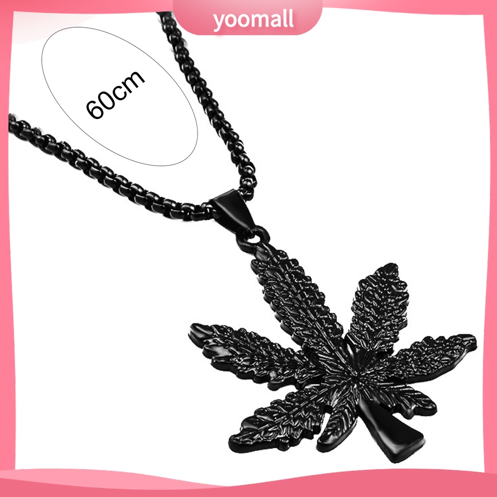 Vòng cổ Mạ Điện Mặt Hình Lá Phong Phong Phong Cách Hàn Quốc Cho Nam Nữ