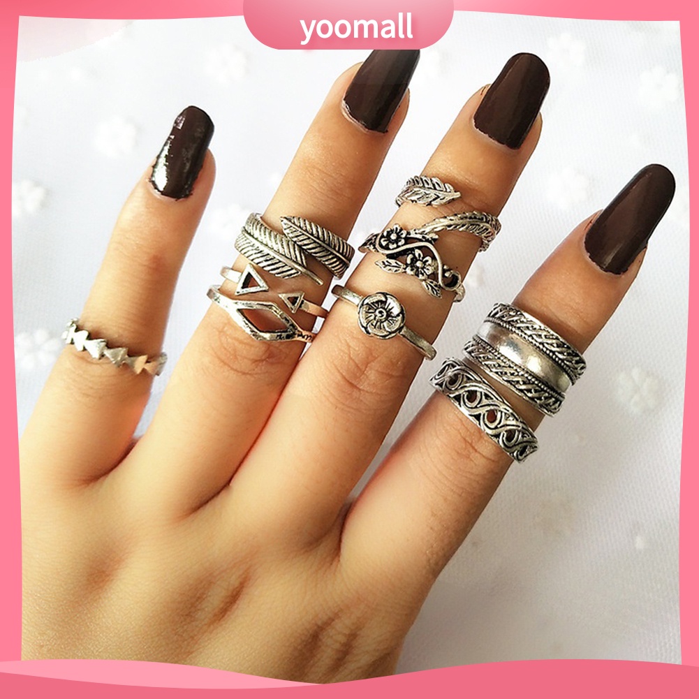 Set 9 Nhẫn Đeo Khớp Ngón Tay Phong Cách Vintage