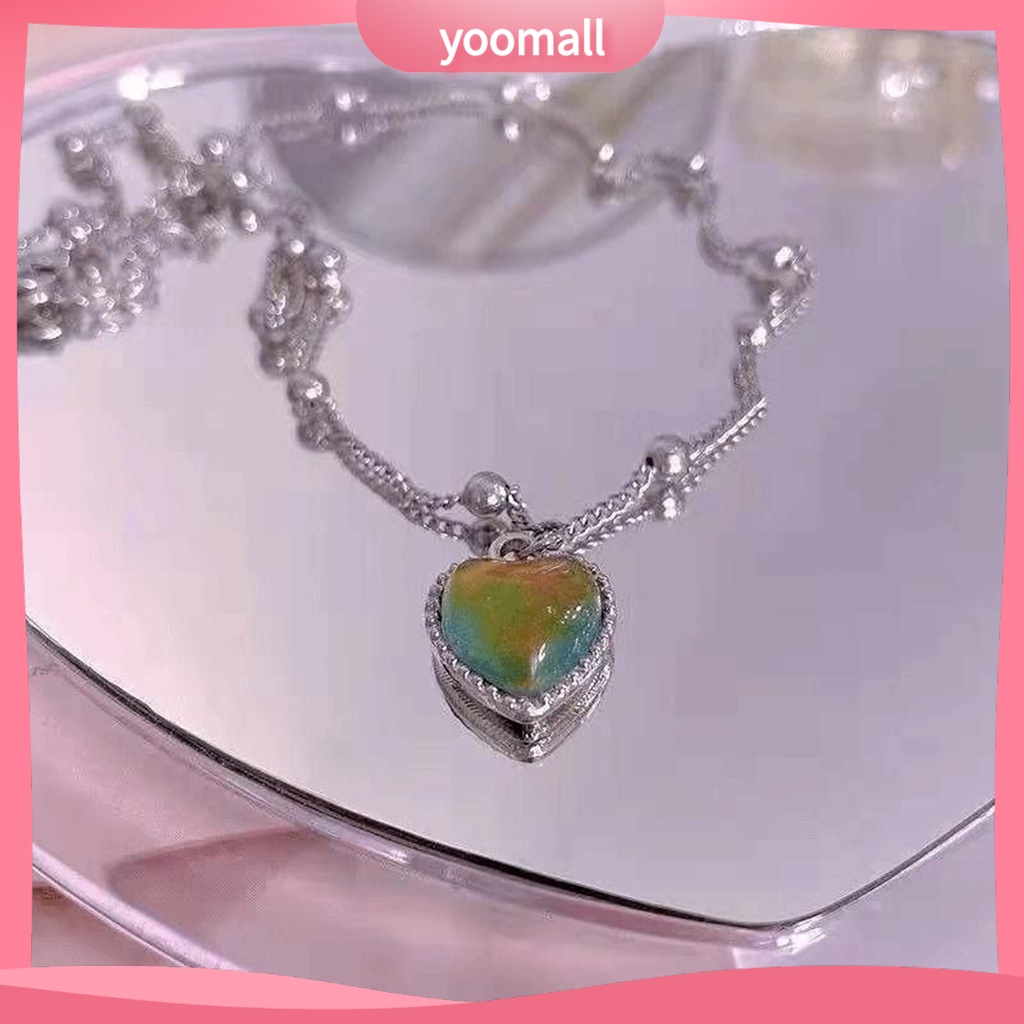 Vòng cổ Mặt Trái Tim Đính Đá Pha Lê Nhân Tạo Thời Trang Dành Cho Nữ