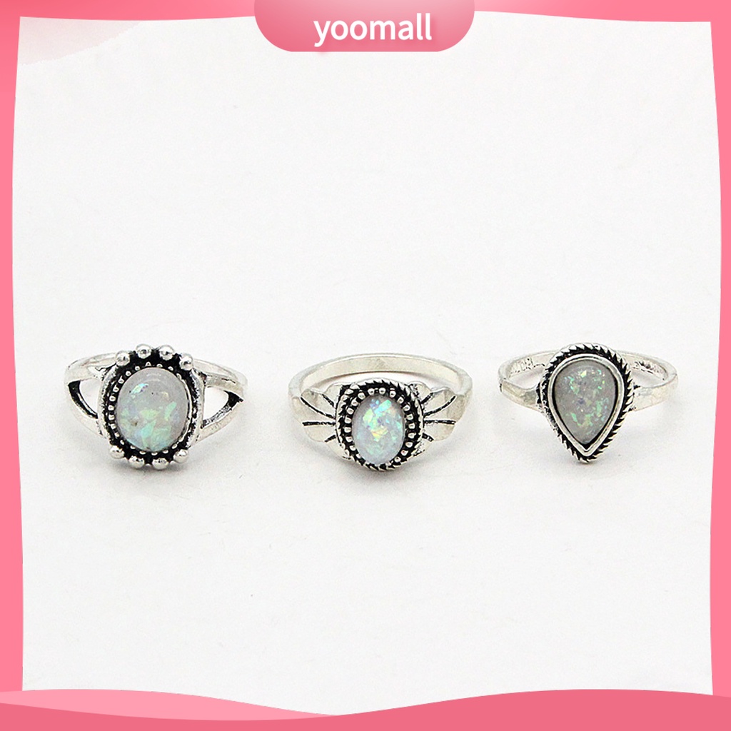 Set 8 Nhẫn Đeo Khớp Ngón Tay Nhiều Màu Sắc Thời Trang