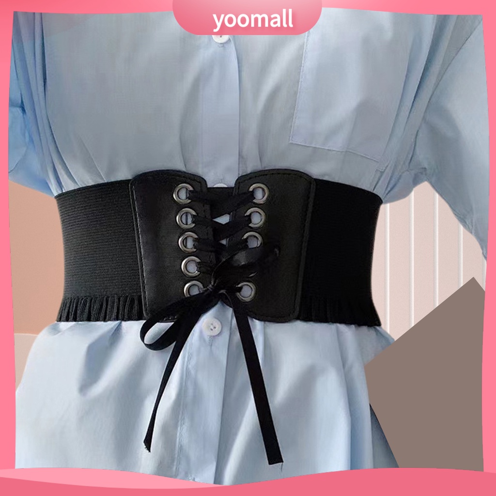 Thắt Lưng Giả Da Phối Bèo Độ Co Giãn Cao Phong Cách Retro Thời Trang Cho Nữ