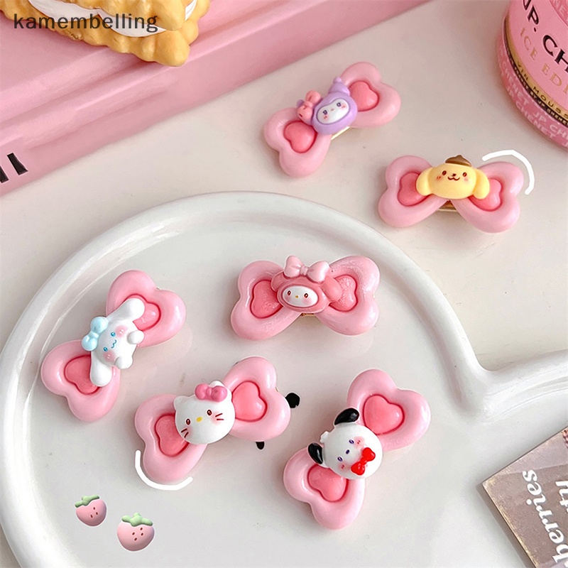 Kẹp Tóc Mái Hiên Hình Nơ Trái Tim Đôi Sanrio Dễ Thương Sử Dụng Hàng Ngày