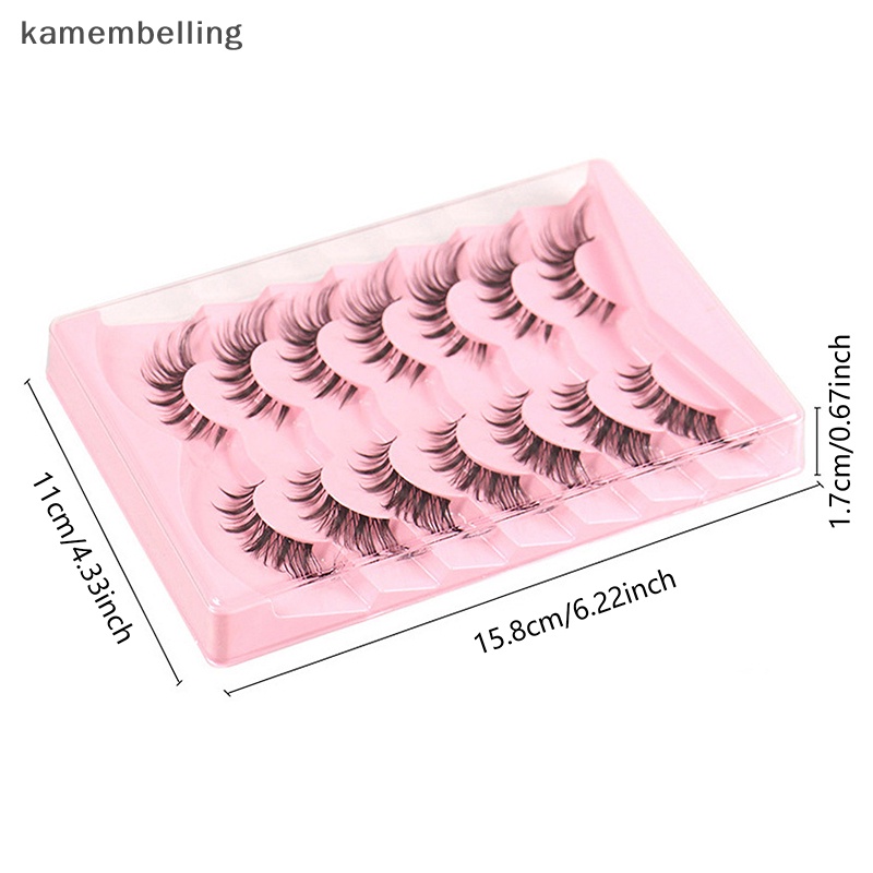 Kamembelling Set 7 Cặp Lông Mi Giả 3D Cong Dài Tự Nhiên