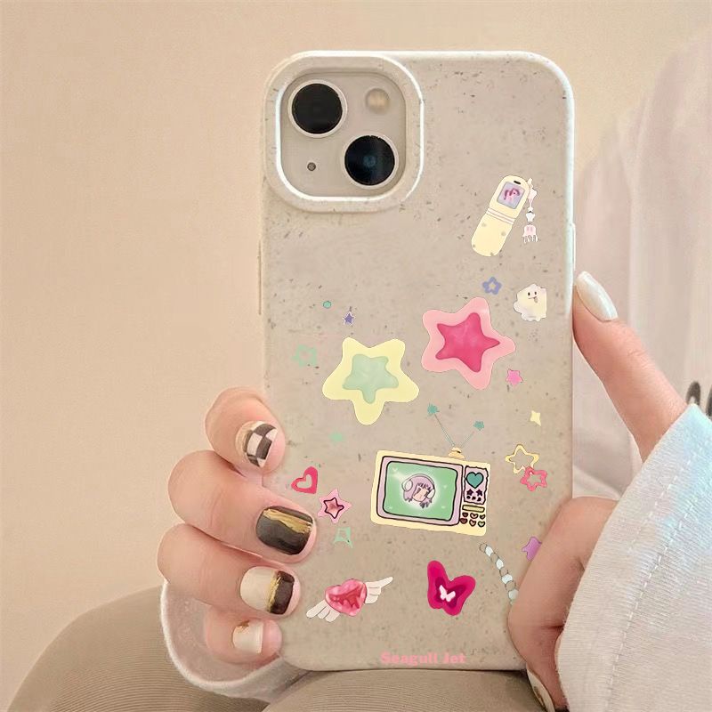 Ốp Điện Thoại Dẻo In Hình TV Ngọt Ngào Cá Tính Bảo Vệ Toàn Diện Cho Apple maxiPhone 117 8plus121314Ốp Điện Thoại Chống Sốc Họa Tiết Ngôi Sao Đơn Giản Cho YYBB