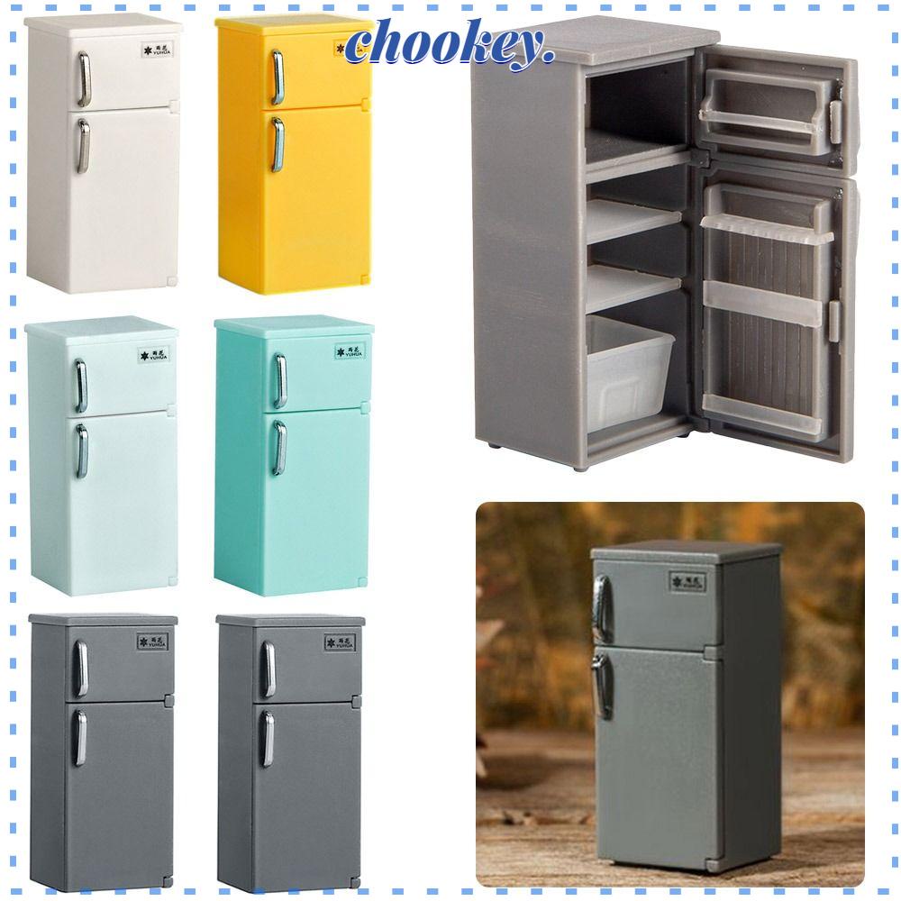 CHOOKEY Tủ Lạnh Mini Bằng Nhựa Tỉ Lệ 1 / 12 Dùng Trang Trí Nhà Búp Bê