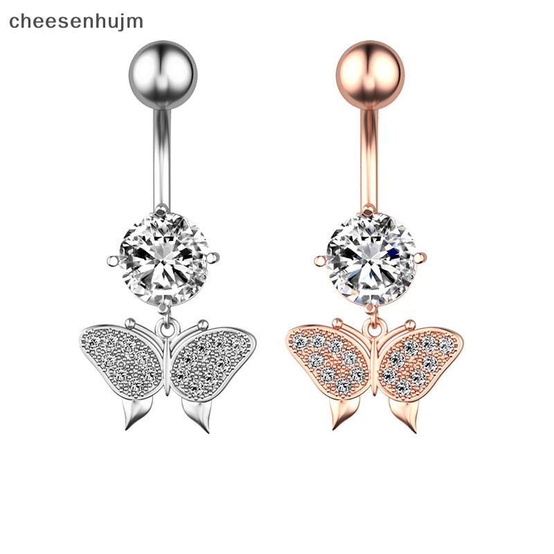 Khuyên RốN HìNh BướM ĐíNh Đá BằNg ThéP Không Gỉ