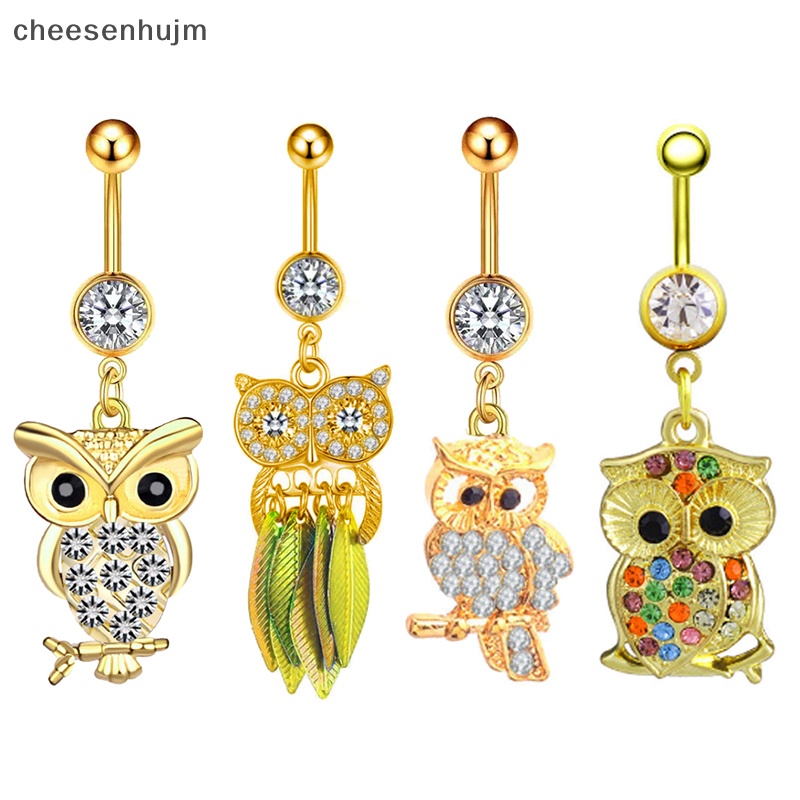 Khuyên Rốn Hình Cú Mèo Đính Đá Zircon Quyến Rũ Cho Nữ