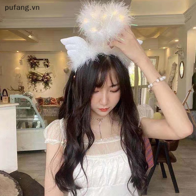 Pufang 1 Băng Đô Hóa Trang Thiên Thần Có Đèn LED