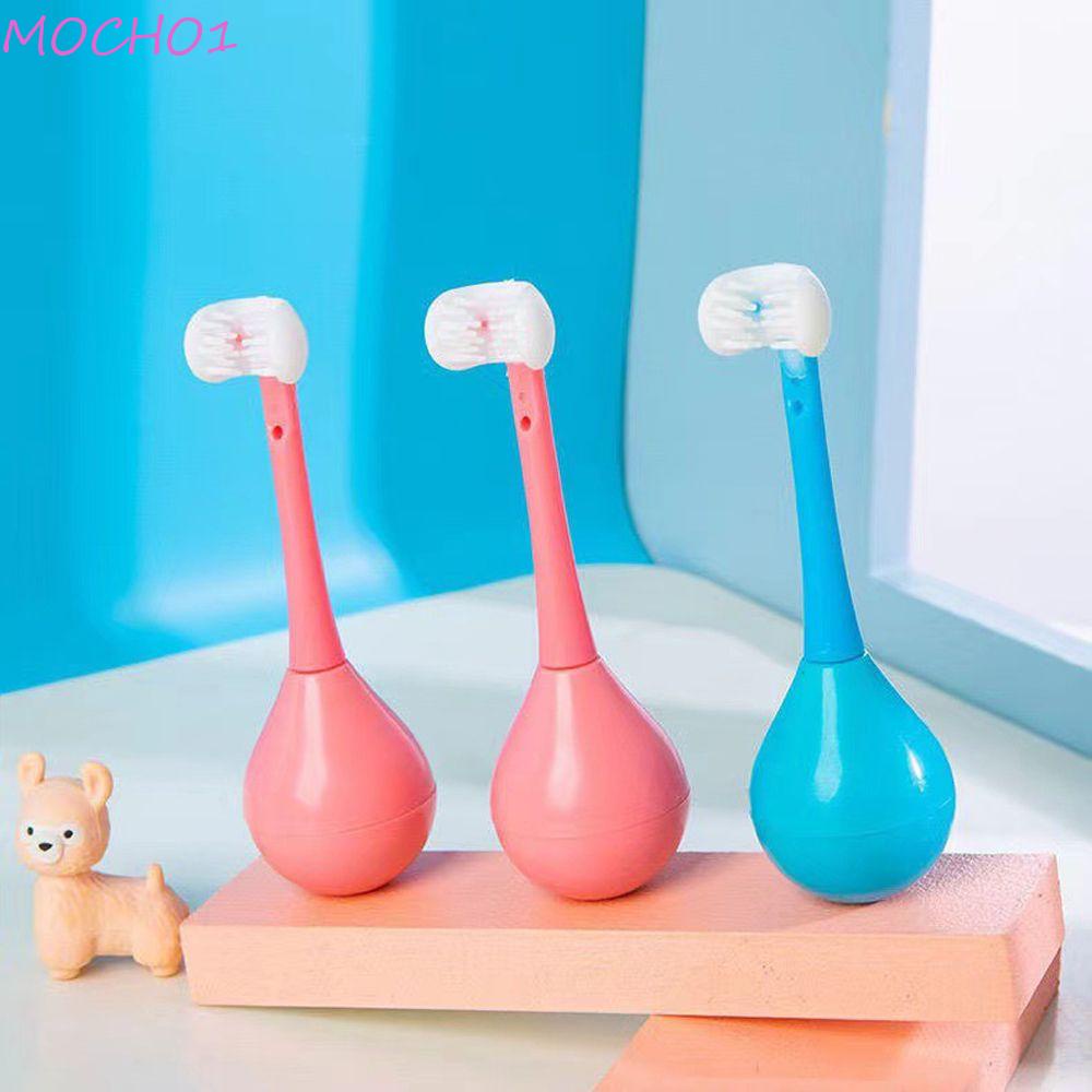 Bàn Chải Đánh Răng Ba Mặt Bằng Silicone Hình Chữ U Sáng Tạo Cho Bé Từ 2