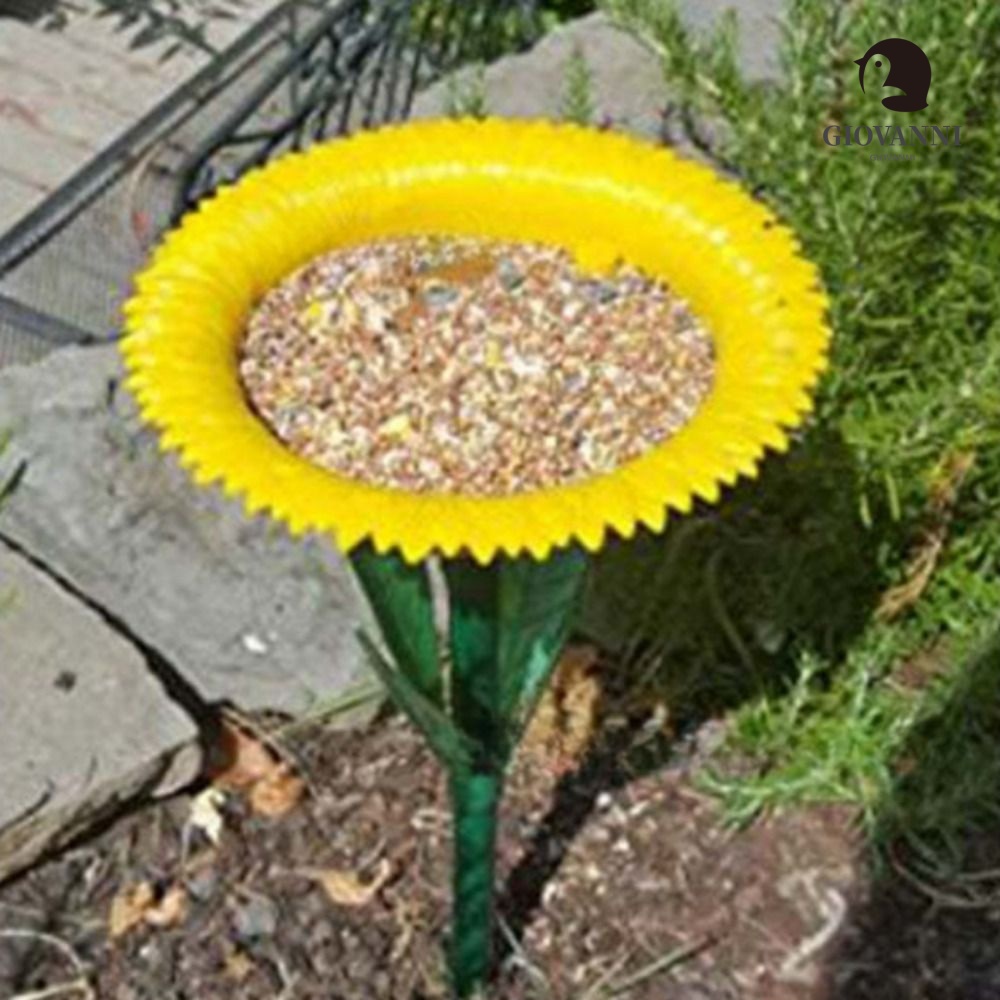 Dụng Cụ Đựng Thức Ăn Cho Chim Hình Hoa Hướng Dương Bằng Nhựa Chống Rò Rỉ Đa Năng Tiện Dụng