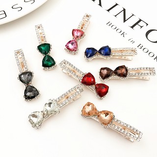 Kẹp Tóc Hình Nơ Đính Đá Pha Lê Phong Cách Hàn Quốc