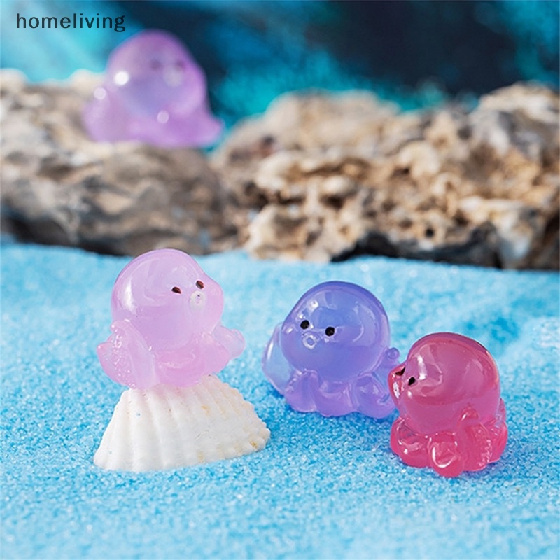 Bộ 2 Tượng Bạch Tuộc Dạ Quang Dùng Trang Trí Tiểu Cảnh