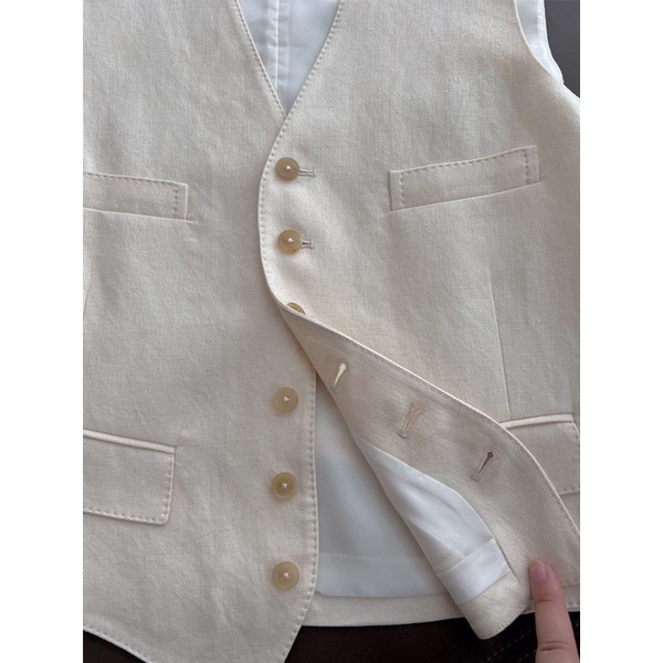 Ảnh Thật [MIBU] Ảnh Chụp Thật]✨Bộ Áo Cotton Lanh Mỏng Ôm Eo Điều Chỉnh Được + Quần Ống Rộng Thời Trang Mùa Hè Phong Cách Mới Cho Nữ