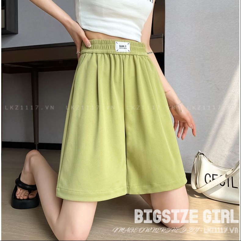 Quần short nữ quần ngắn cạp chun lưng thun Bigsize Quần đùi ngố thể thao cạp cao ống rộng trơn mùa hè Phong cách Hàn Quốc Thời Trang đẹp