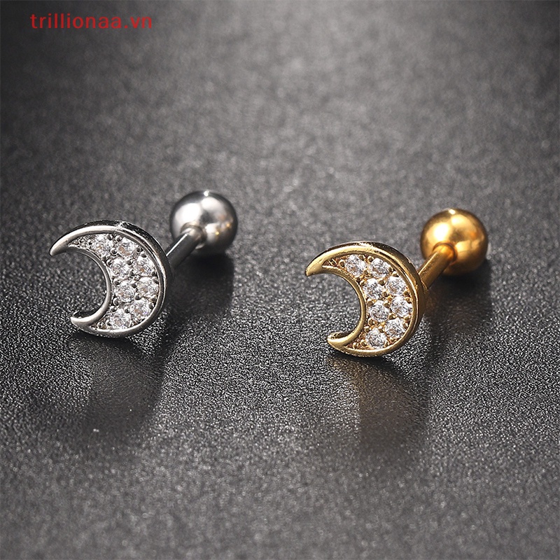 1 Khuyên Tai Dạng Xoắn Ốc Đính Đá Zircon Thời Trang