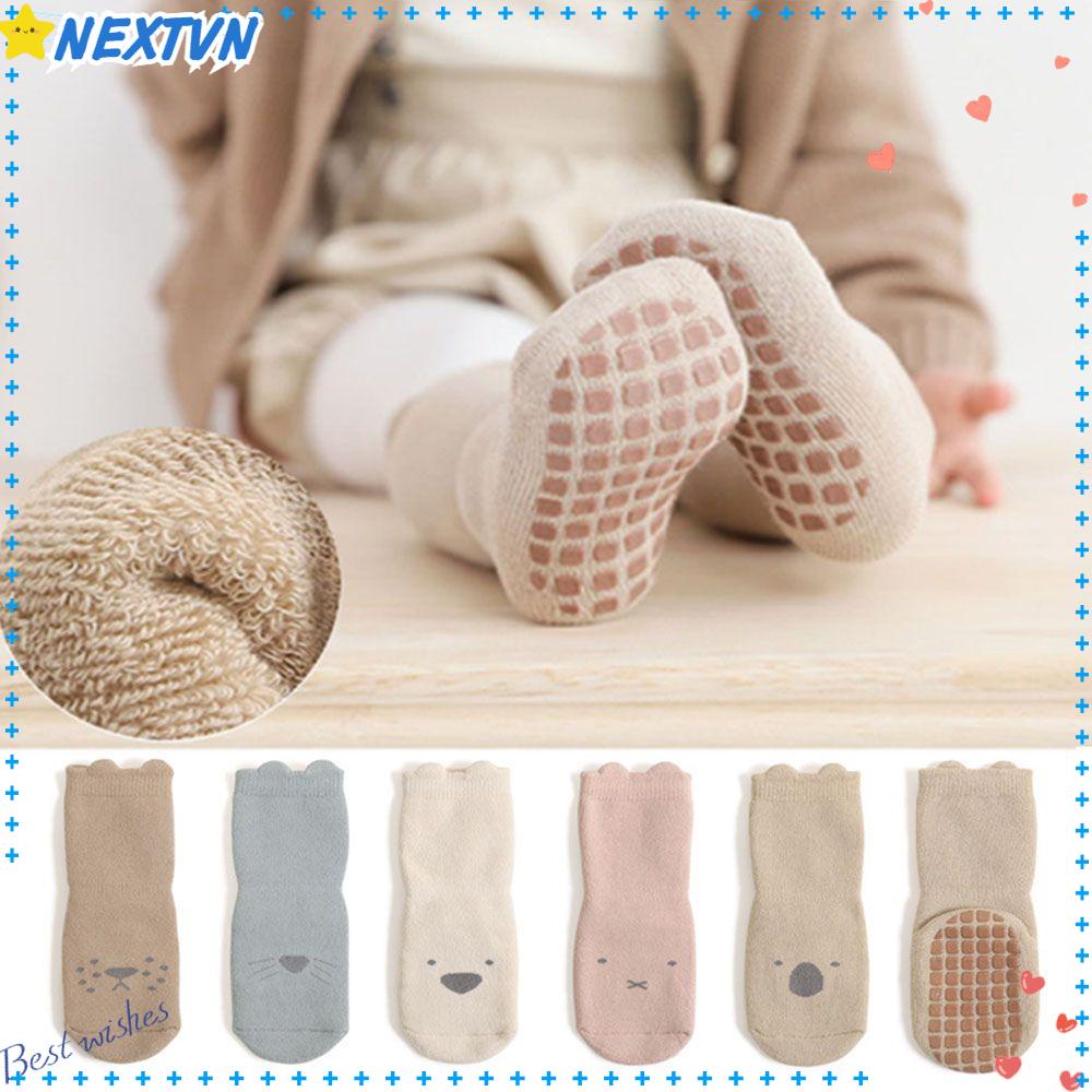 Vớ Cotton Thoáng Khí In Họa Tiết Hoạt Hình Thời Trang Thu Đông Cho Bé