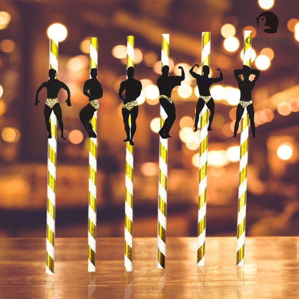 Giovanni Ống Hút Dùng Một Lần Họa Tiết Chấm Bi / Kẻ Sọc Chất Lượng Cao Cho Cô Dâu