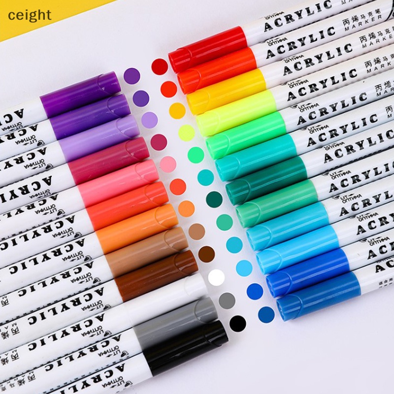 Bút Lông Acrylic Chống Thấm Nước Vẽ Đánh Dấu Đá Gốm Sứ / Thủy Tinh / Gỗ DIY