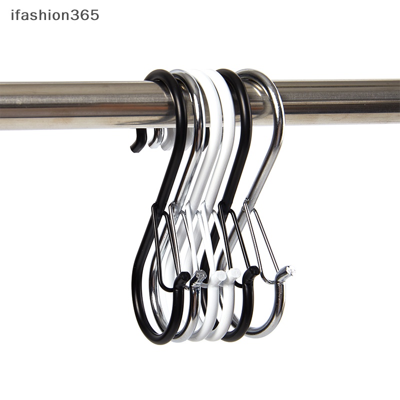Set 2 Móc Treo Đồ Hình Chữ S Bằng Kim Loại Tiện Dụng Cho Nhà Bếp / Phòng Tắm