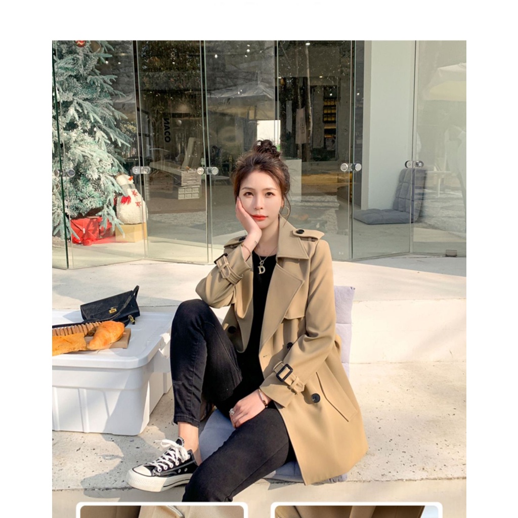 Áo Khoác Dài Tay Cài Hai Hàng Nút Thời Trang Mùa Thu Cho Nữ