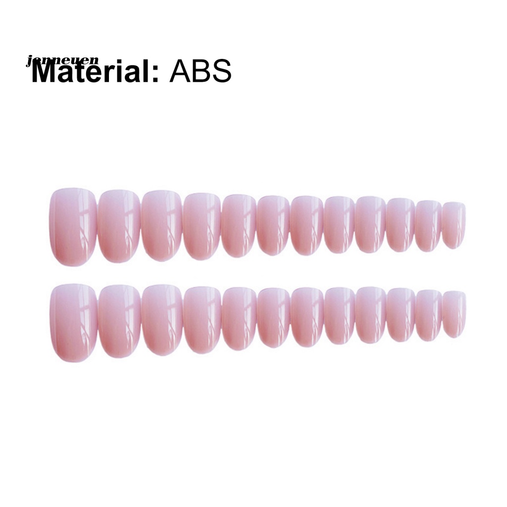 Bộ 24 Móng Tay Giả Màu Hồng Xinh Xắn Dùng Trang Trí DIY