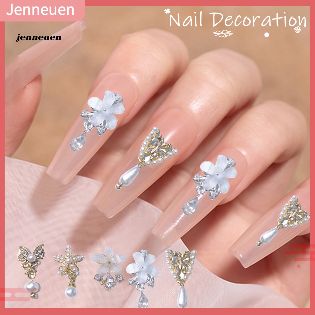 Bộ 3 Phụ Kiện Trang Trí Móng Tay Hình Bướm 3D Bằng Hợp Kim