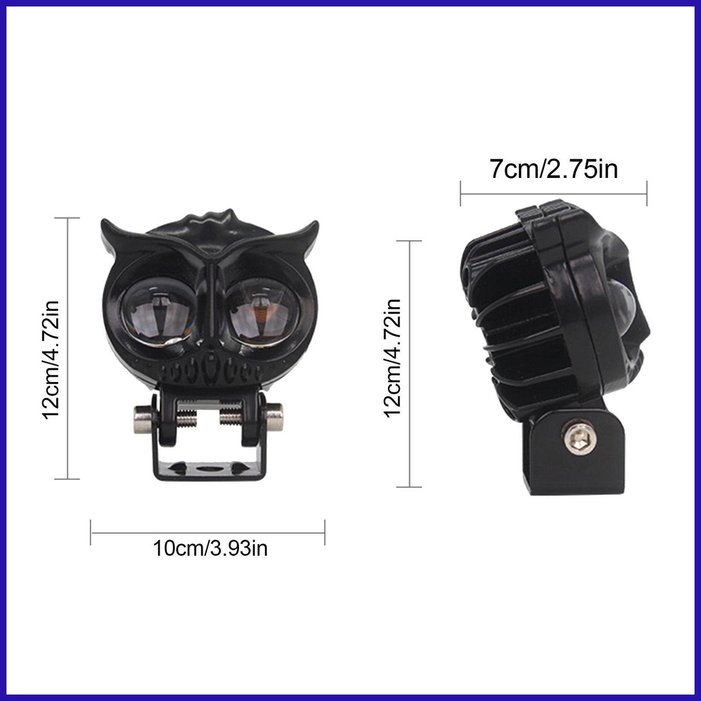 Đèn Pha LED Hai Màu Sương Mù Không Thấm Nước Hình Cú Mèo Cho Xe Máy Xe Hơi