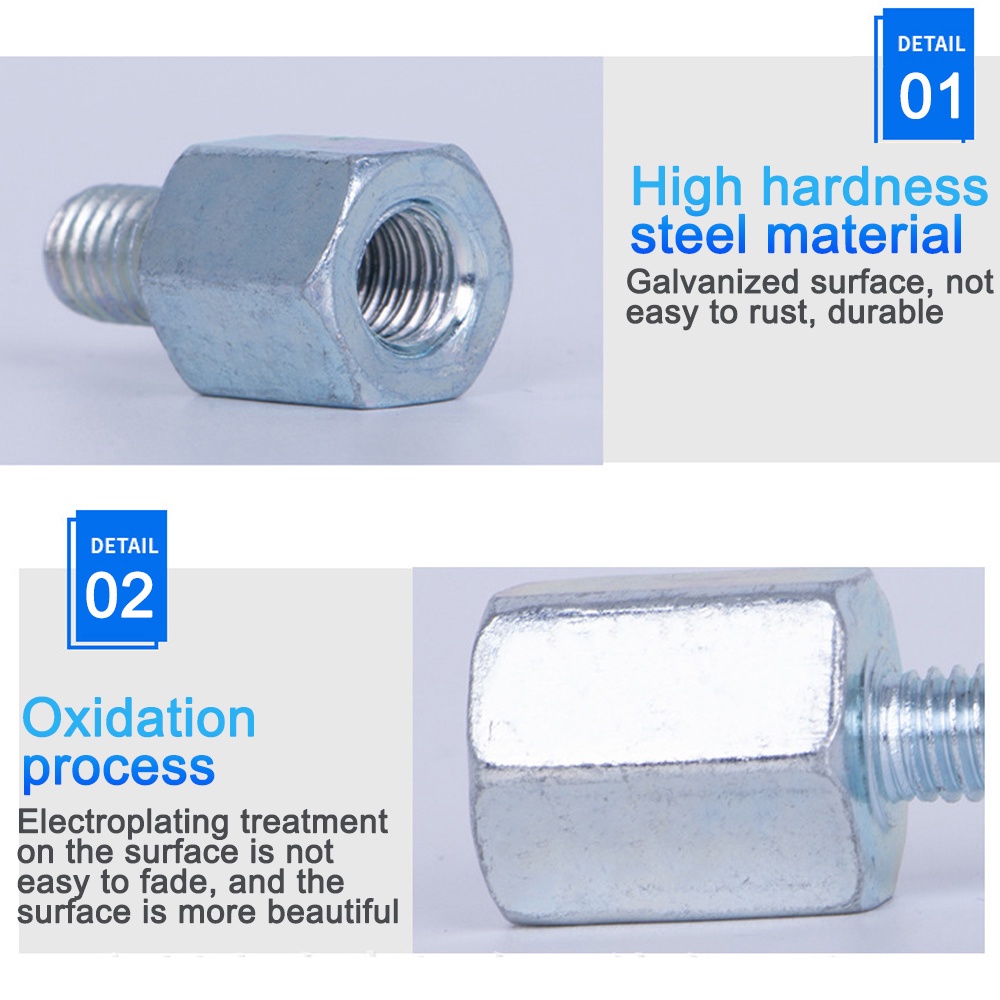 Bu Lông Chuyển Đổi Bằng Thép Bạc 8mm Sang 6mm / 8mm Cho Gương Chiếu Hậu Xe Đạp