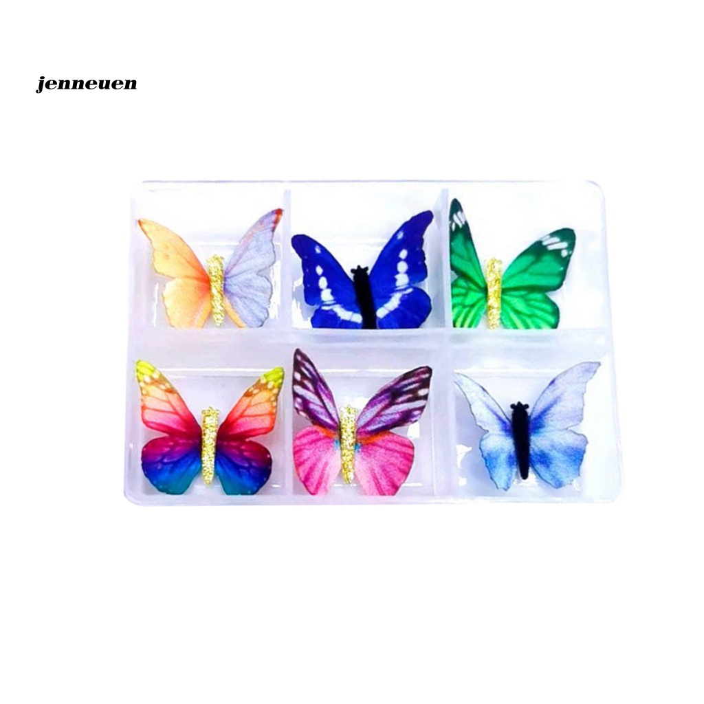 Set 6 Bươm Bướm 3D Nhiều Màu Sắc Dùng Trang Trí Móng Tay Nghệ Thuật