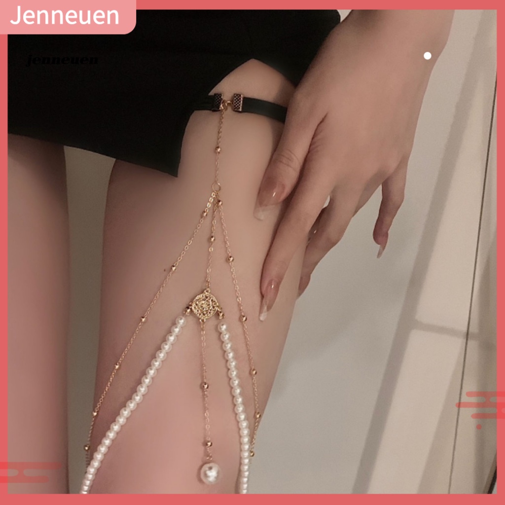Chuỗi Ngọc Trai Đeo Đùi Chống Mài Mòn Thiết Kế Đơn Giản Thời Trang Cho Nữ