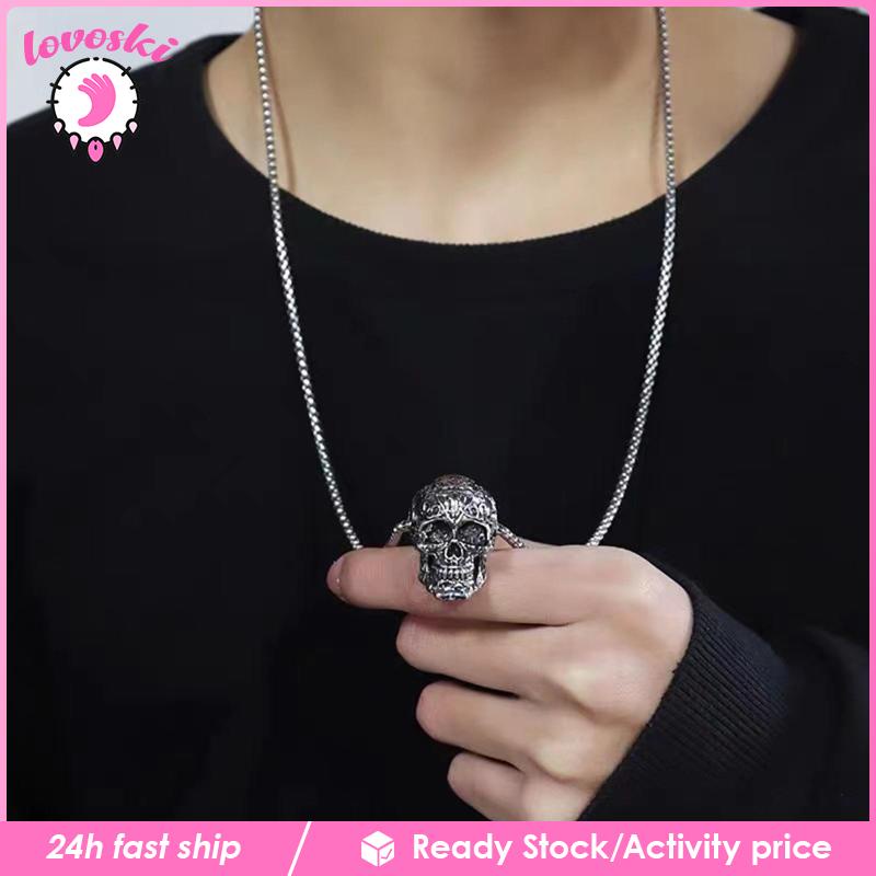 Vòng cổ Mặt Đầu Lâu Bằng Thép Không Gỉ Cá Tính