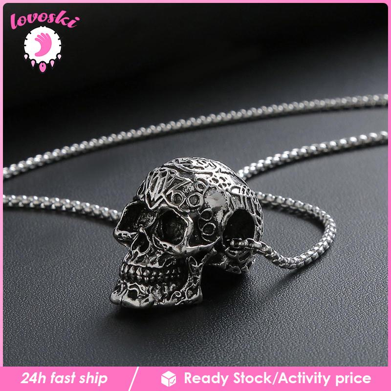 Vòng cổ Mặt Đầu Lâu Bằng Thép Không Gỉ Cá Tính