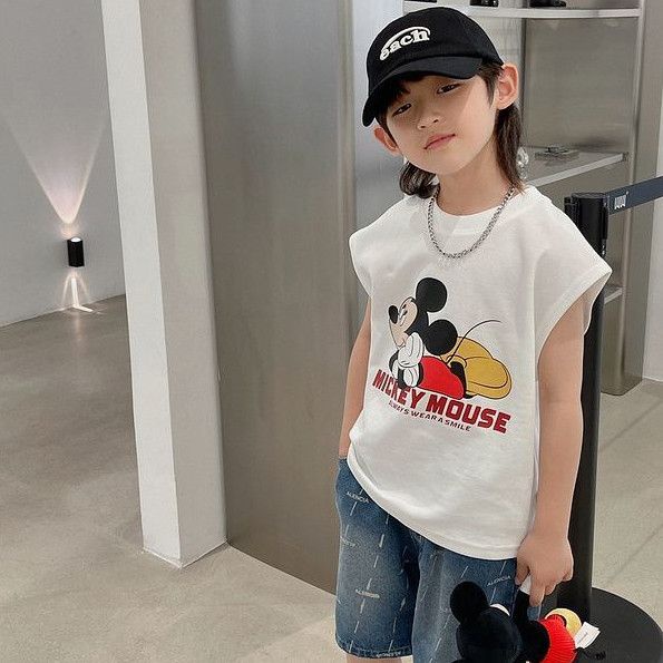 Yidanl Mới Áo Thun Không Tay 100% Cotton Cho Bé Trai