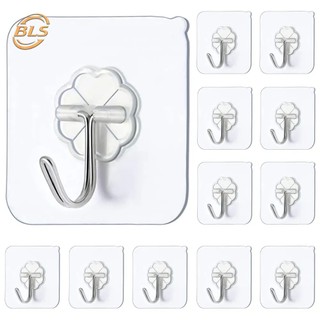 Móc treo đồ dán tường trong suốt không cần đóng đinh tiện dụng cho nhà bếp / phòng tắm