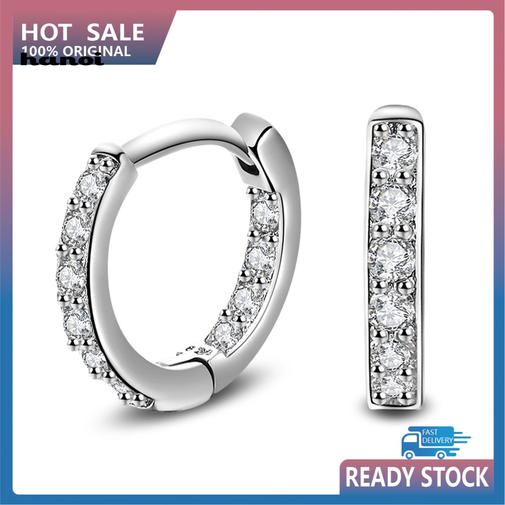 Khuyên Tai Nữ Mạ Bạc Đính Ngọc Thời Trang