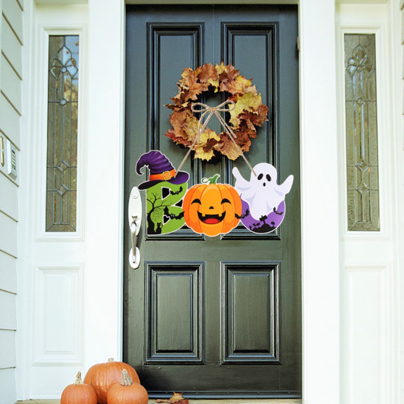 Phụ Kiện Treo Cửa Trang Trí Tiệc Halloween Hình Ma / Mèo Đen / Bí Ngô