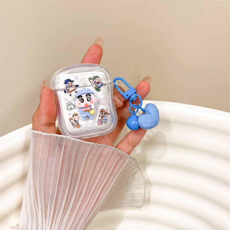 Vỏ Bảo Vệ Hộp Sạc Tai Nghe Bluetooth Không Dây Airpods1 / 2 3 Pro Pro2 Air Pods Pro 3 Hình Shin-Chan Dễ Thương Ốp