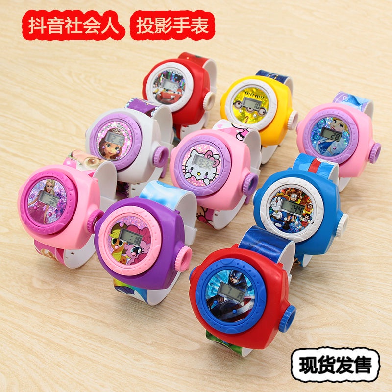 Đồng Hồ Máy Chiếu 2D Hình Hoạt Hình Frozen Mickey Minnie Mouse Spiderman Quà Tặng Sinh Nhật Cho Bé